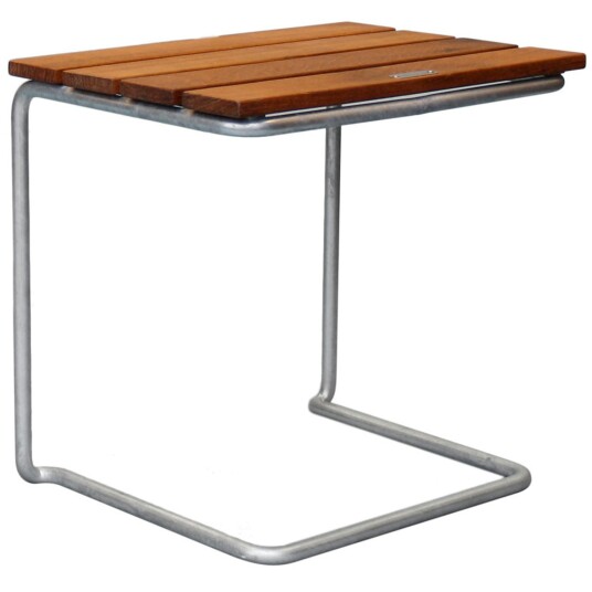 Grythyttan Stålmöbler Fotpall A3 Teak/galvanisert 32 x 45 cm Grå