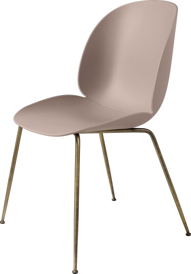 Gubi Beetle Spisestol Konisk Base Antikk Messing/ Søt Rosa