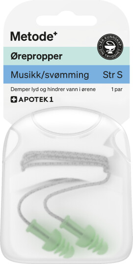 Metode ørepropper musikk/svømming S 1 par