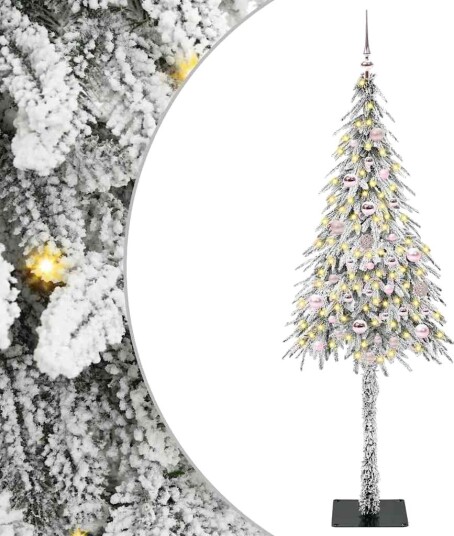  Juletre med 150 LED med stativ Hvit 150 cm PE og stål