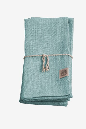 Lovely Linen   Serviett Classic 4 pk i manglet lin   Blå
