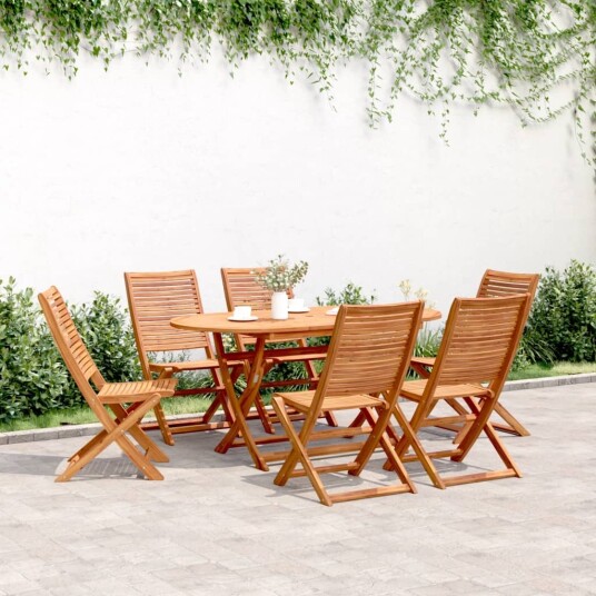  Sammenleggbare hagestoler 6 stk 51x66x95 cm heltre akasie 3214472