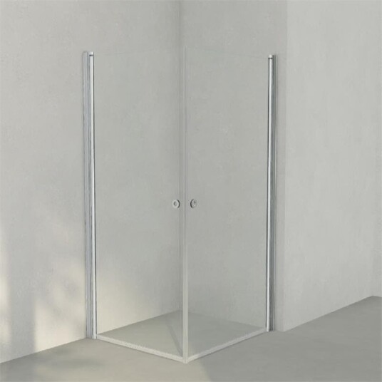 INR Iconic Nordic Rooms Dusjhjørne Linc Angel Original, Klart Glass, Timeless Glass Matt Aluminium / 90x100cm
