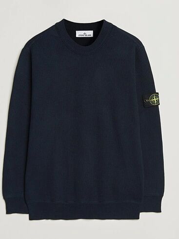 Stone Island Ribbed Soft Organic Cotton Crewneck Navy