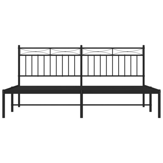 vidaXL Sengeramme i metall med sengegavl svart 180x200 cm 8721012210042