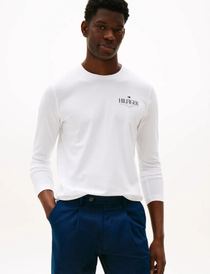 Tommy Hilfiger Hilfiger Stack Ls Tee - White - XXL
