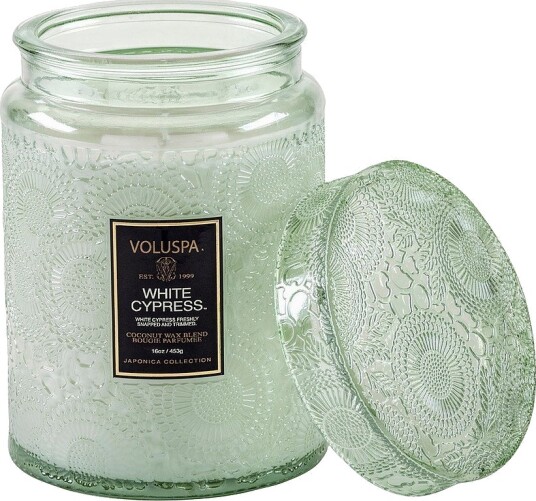 Voluspa White Cypress Large Jar Candle 100H