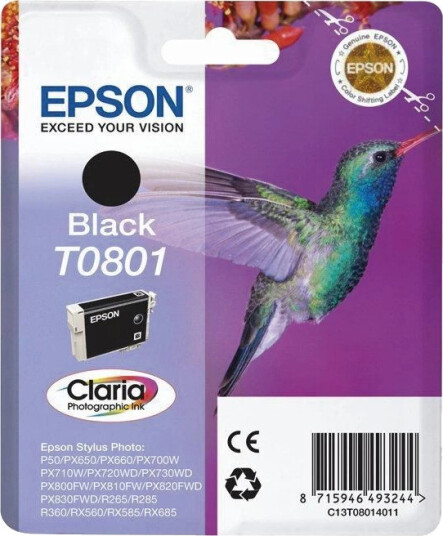 Epson Blekkpatron T0801 Sort (7.4ml)