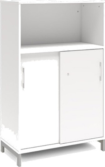Kontorskab Dna, 800X1275 Mm, Hvid/Sort, Skydedør 3A4 Kontorskab Dna, 800X1275 Mm, Hvid/Sort, Skydedør 3A4