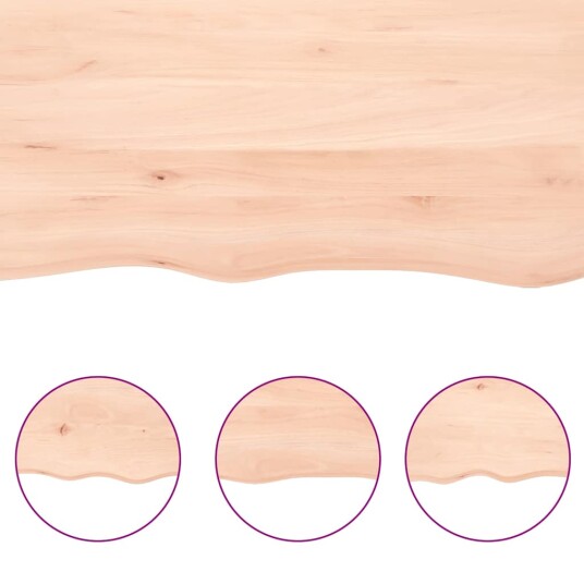 vidaXL Vegghylle 220x60x6 cm ubehandlet heltre eik