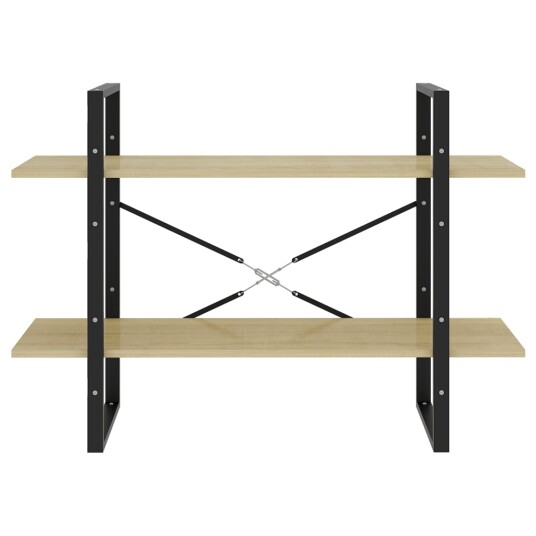 vidaXL Bokhylle 2 niv?er sonoma eik 100x30x70 cm sponplate