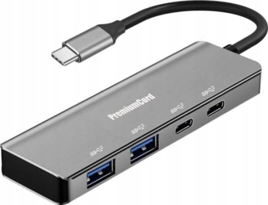 Hub Usb Premiumcord Premiumcord Hub Usb-C Na 2X Usb 3.2 Typ-C +2X Usb 3.2 5G Superspeed Aluminum