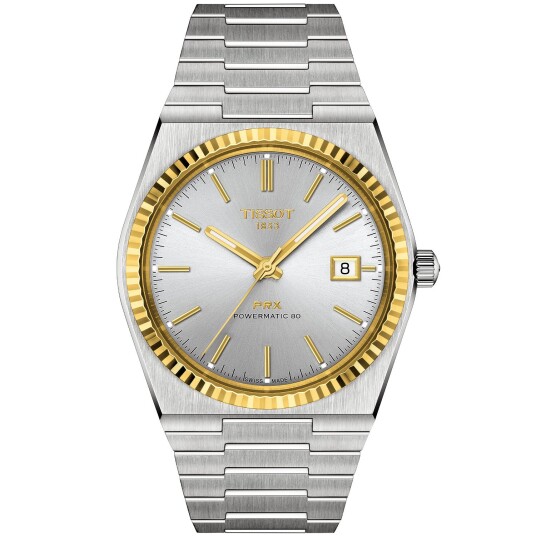 Tissot PRX Powermatic 80 18K Gold Bezel T9314074103101 Herre 40 mm Analog Automatisk Safirbelagt mineralglass