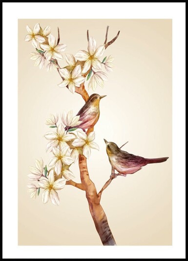 Bird On Branch Plakat Plakat / 100x150cm