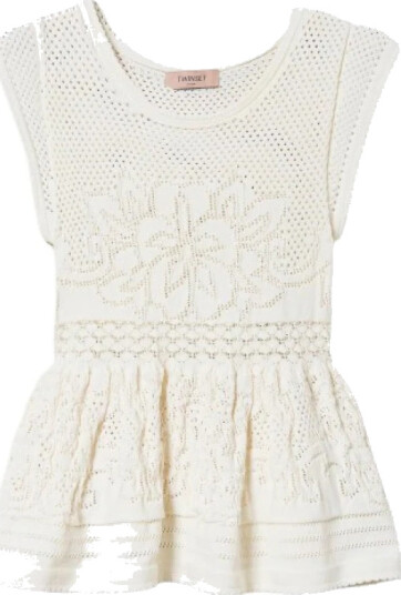 Twinset Dame Topper Beige M,