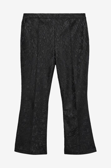 Vero Moda Curve   Bukser vmcScarly MW Flared Lace Pant Cur   Svart