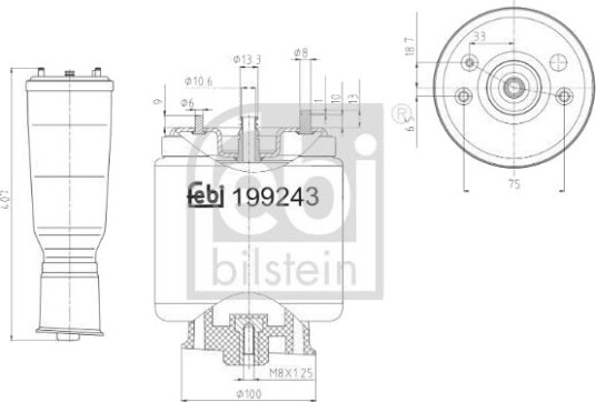 FEBI BILSTEIN 199243 Luftbelg, fjæring