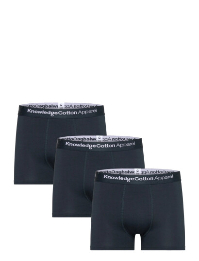Knowledge Cotton Apparel 3 Pack Boxer Briefs - Navy - L