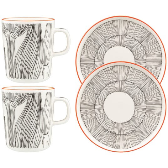 Marimekko Kukat Puhkeavat frokostsett krus og tallerken