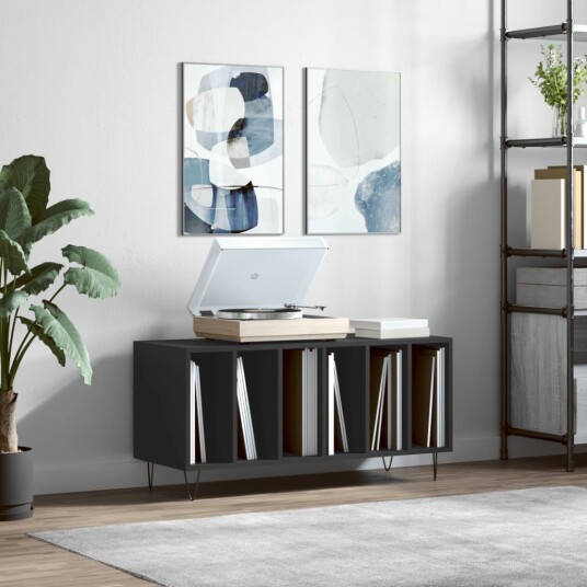 Hifi benk svart 100x38x48 cm konstruert tre Hifi benk svart 100x38x48 cm konstruert tre