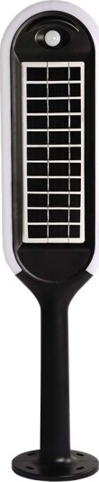 5W LED hagelampe med solcelle og sensor   IP65 70cm høyde spyd/fot 4000K sort/hvit 360 grader lysutbytte   Kulør : Nøytral