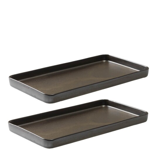 Aida  RAW tallerken rektangulær 34x18 cm 2 stk metallic brown