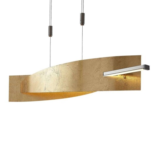 Lucande LED-hengelampe Marija, panel loddrett, gull Lucande LED-hengelampe Marija, panel loddrett, gull