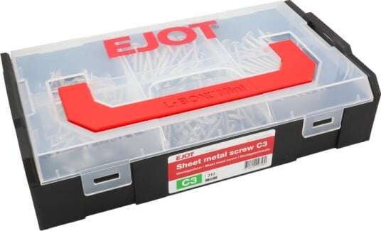 Ejot Minibox Sortimentskuff monteringsskrue, C3, 310 deler, Innfesting