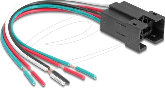 Delock - Push Button Wiring Harness - 6-Pin (Hunn) Til Uisolert Tråd - Ac 230 V - 3 A - 15 Cm - Flertrådet - Svart