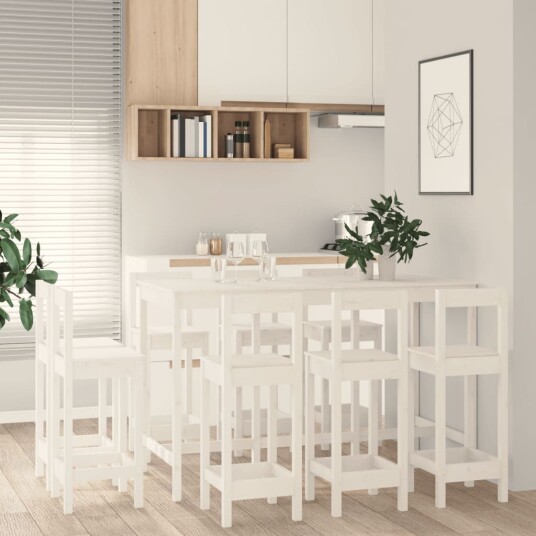 Barsett 9 deler hvit heltre furu