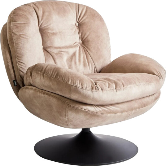 Svingbar lenestol Nolvik - Sandbeige, svart