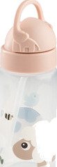 Done By Deer Tiny Farm Drikkeflaske Med Sugerør - 350 ml - Powder