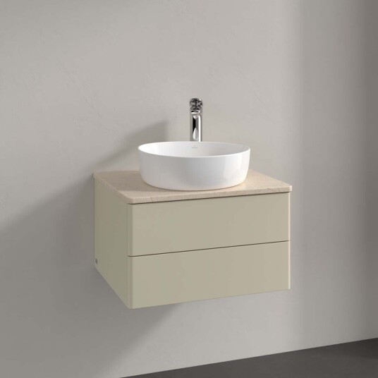 Villeroy & Boch Antao Servantskap med 2 skuffer 60x50x36 cm m/lys Grå Matt/Crème Villeroy & Boch Antao Servantskap med 2 skuffer 60x50x36 cm m/lys Grå Matt/Crème
