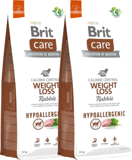 Brit Care Dog Adult Hypoallergenic Weight Loss Rabbit 2X12 kg