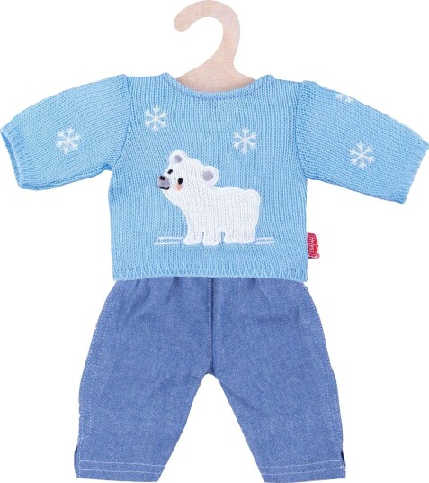 Heless Dukkeklær Isbjørngenser og Jeans Passer 28-35 cm Dukker 3+ år