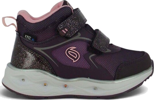 Leaf Kode Blinkende Vanntette Mid Sneakers Burgundy 31