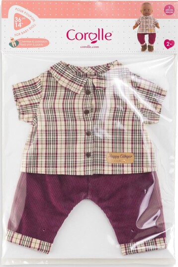 Corolle Little Explorer Rutete Genser og Bukse – Passer 36 cm dukker fra 2 år