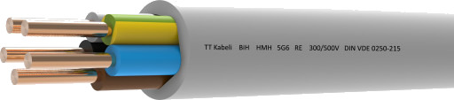 Installasjonskabel, 5G6 mm², Metervis Gray
