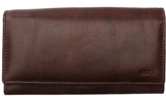 Nord Leather Dame skinn Portemone 7 kortlommer/ myntlomme Brun