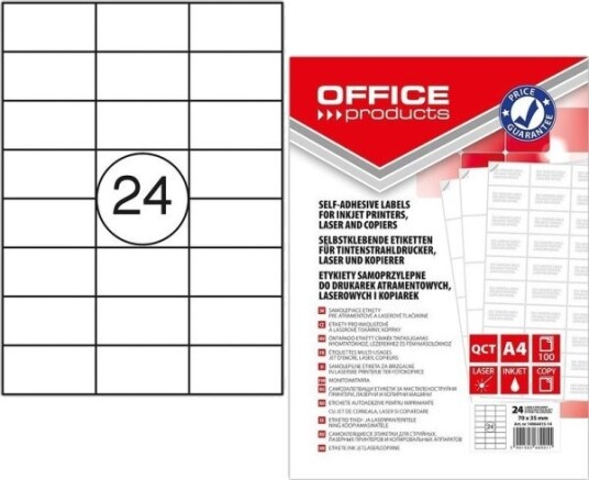 Office Products Etiketter Office Products A4 70X35 Mm Hvite 100