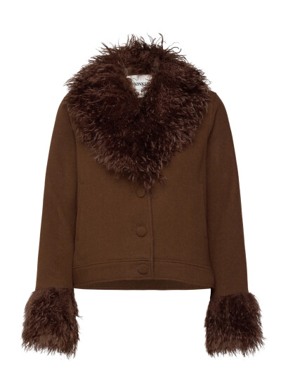 Monki Hoodie Jacket Brown XL