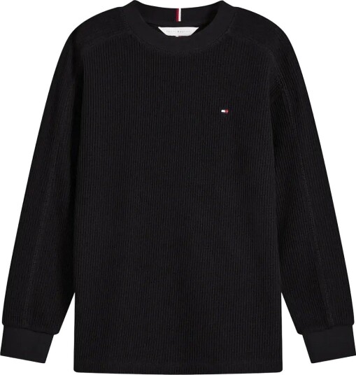 Tommy Hilfiger Essential Waffle Ls BLACK 128