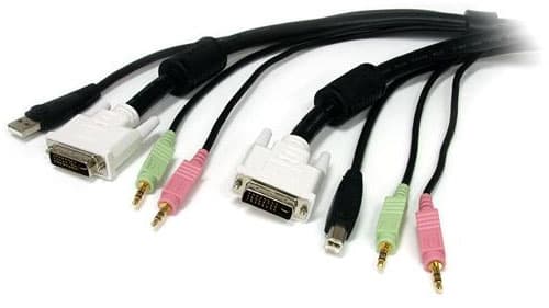 Startech 4-in-1 Usb Dvi Kvm Cable With Audio And Microphone