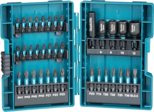 Makita B-66880 35 Deler Bitssett for 1/4" Skrutrekker med Rustbeskyttelse