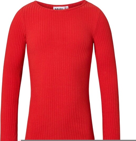 Molo Genser   Rib   Rochelle   Ruby Rød   Molo   13 14 år (158 164)   Genser