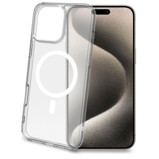 Celly Gelskinmag TPU MagSafe-kompatibel Mobildeksel for iPhone 16 Pro Max Transparent