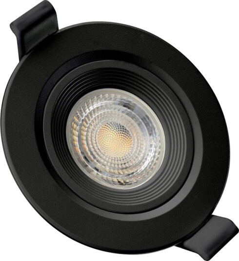 Spectrum GU10 innfellingsspot Fiale Core Flat Sort rund justerbar IP20 Hull: Ø7,5 cm Mål: Ø9 cm