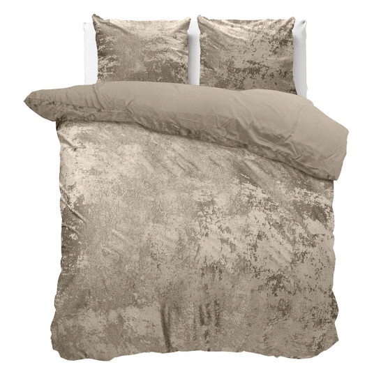 Sengesett Crushed Velvet Grayish Taupe 240x220 / Velour