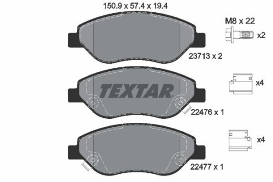 Bremseklosser TEXTAR 2247601 Bremseklosser TEXTAR 2247601