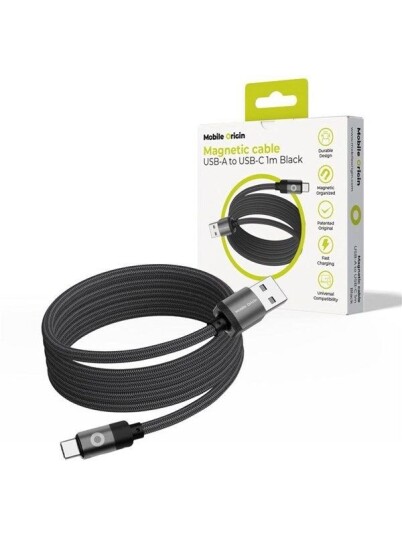 Mobile Origin Magnetic Patented Original Cable USB-A to USB-C - 1m - Black Mobile Origin Magnetic Patented Original Cable USB-A to USB-C - 1m - Black
